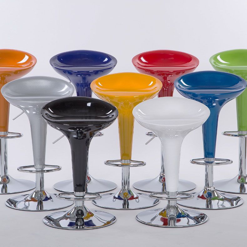 Contemporary Metal Barstool Plastic Low Back Counter Stool with Footrest for Bar