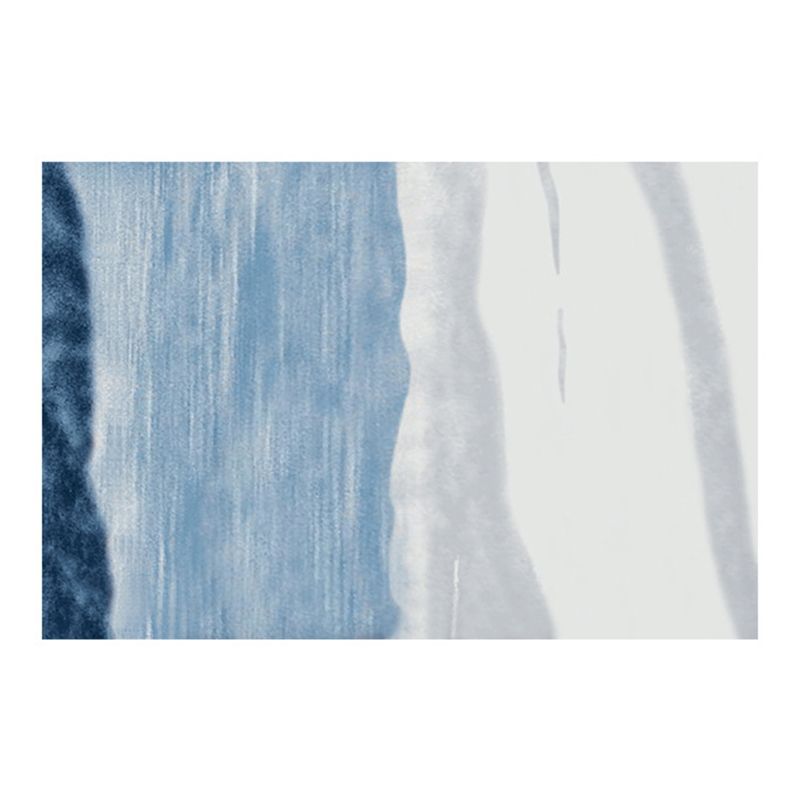 Light Blue Modern Carpet Polyester Graphic Carpet Washable Carpet for Drawing Room
