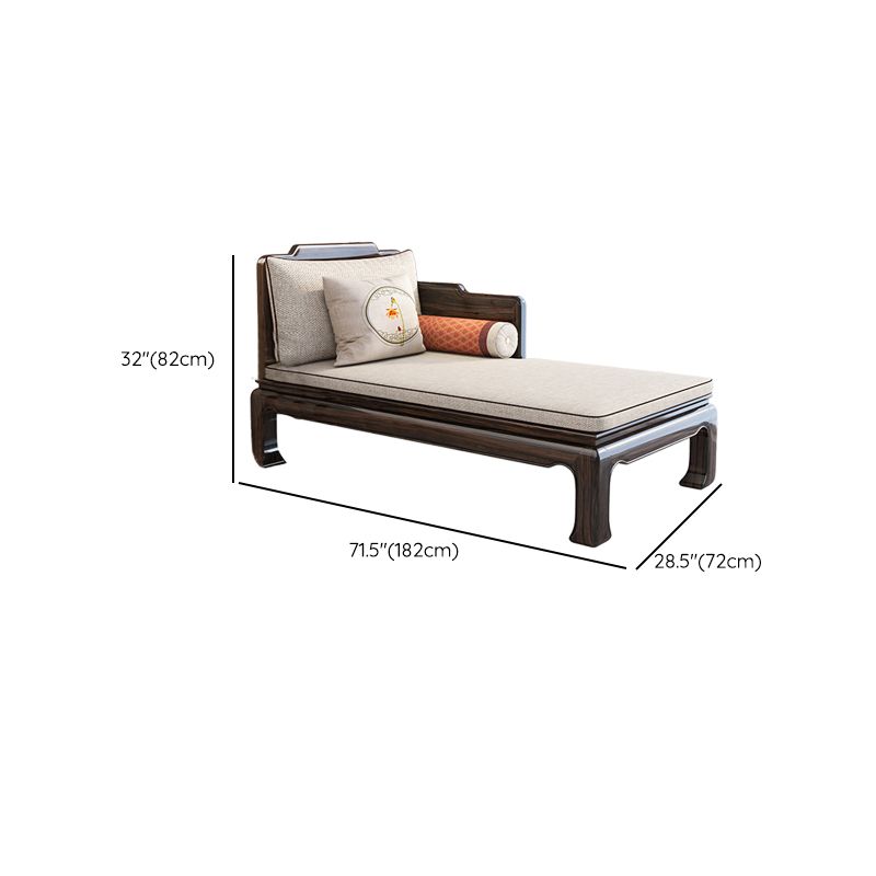 Traditional with Arms Chaise with Pillow Round Arms for Bedroom Living Room