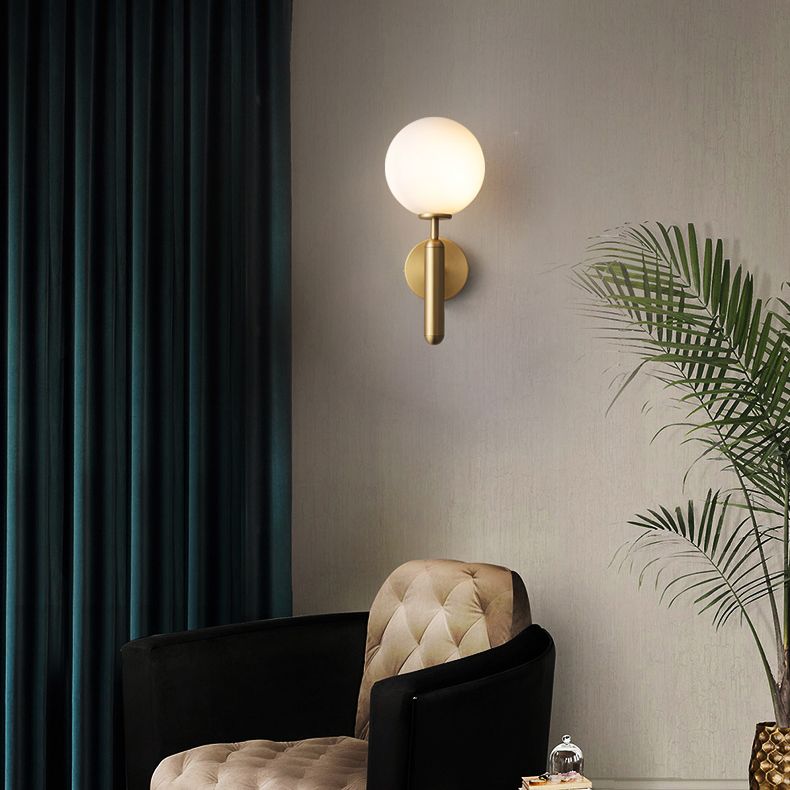 Glas Globus Wandbeleuchtung Merkmale moderner Stil 1 Lichtwandmontiertes Leuchten in Gold