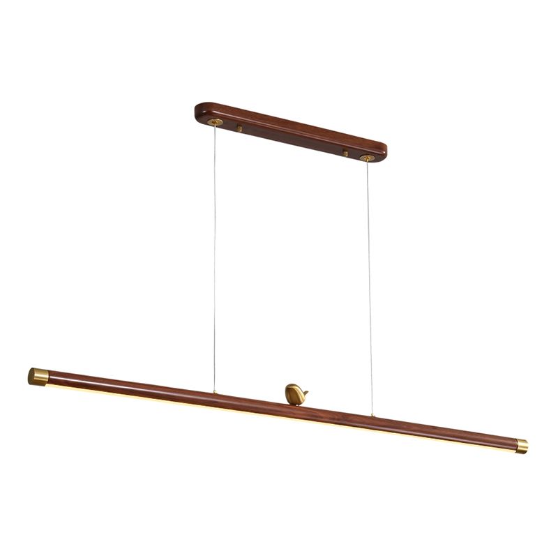 Modern Pendant Lighting Island Spherical Hanging Island Light Wood 1-Light