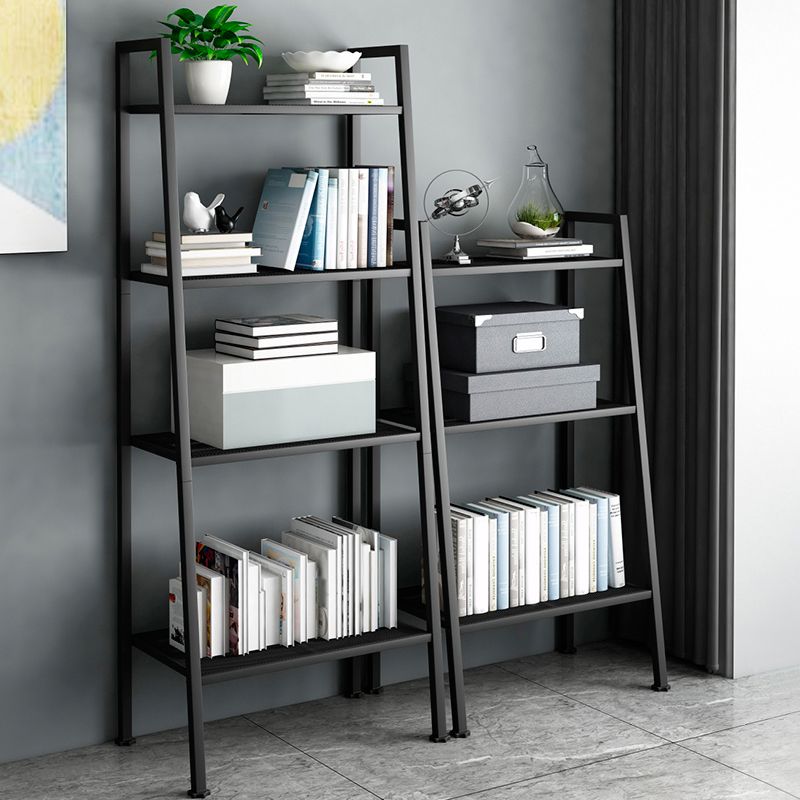 Modern Style Ladder Bookshelf Open Back Metal Bookcase for Home