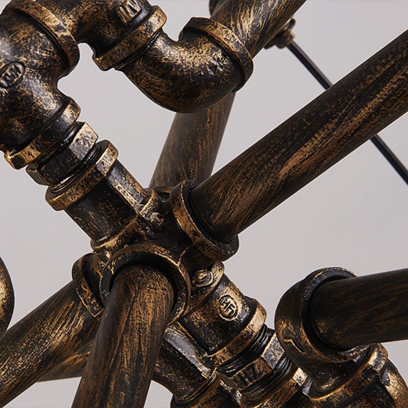 8 cabezas lámpara de lámpara de lámpara de lámpara de estilo steampunk lámpara colgante de metal en óxido