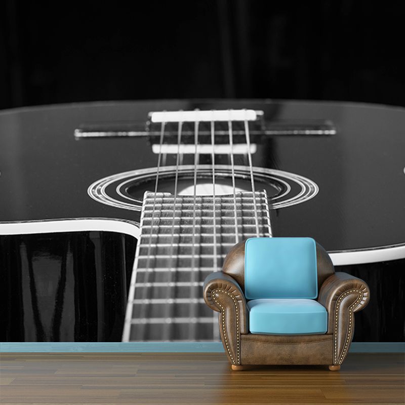 Guitar Instrument Mural Wallpaper Personalized Size Wall Covering for Study Room