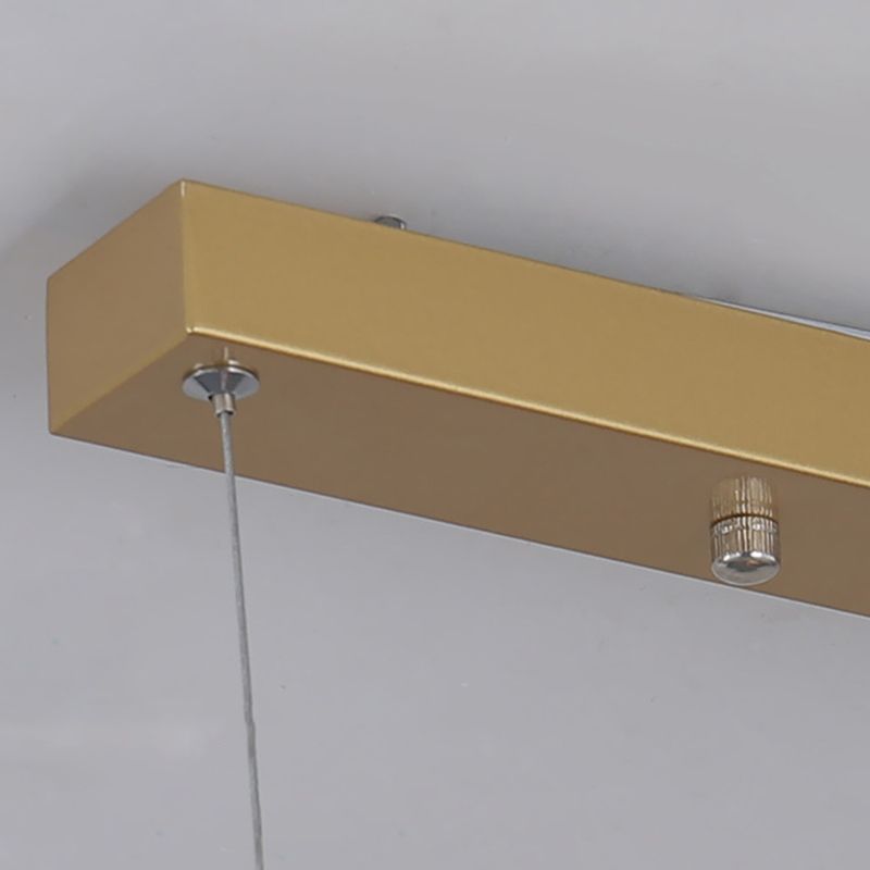 Linear Shape Chandelier Lighting Modern Style Metal 1 Light Island Lamp in Gold/Black