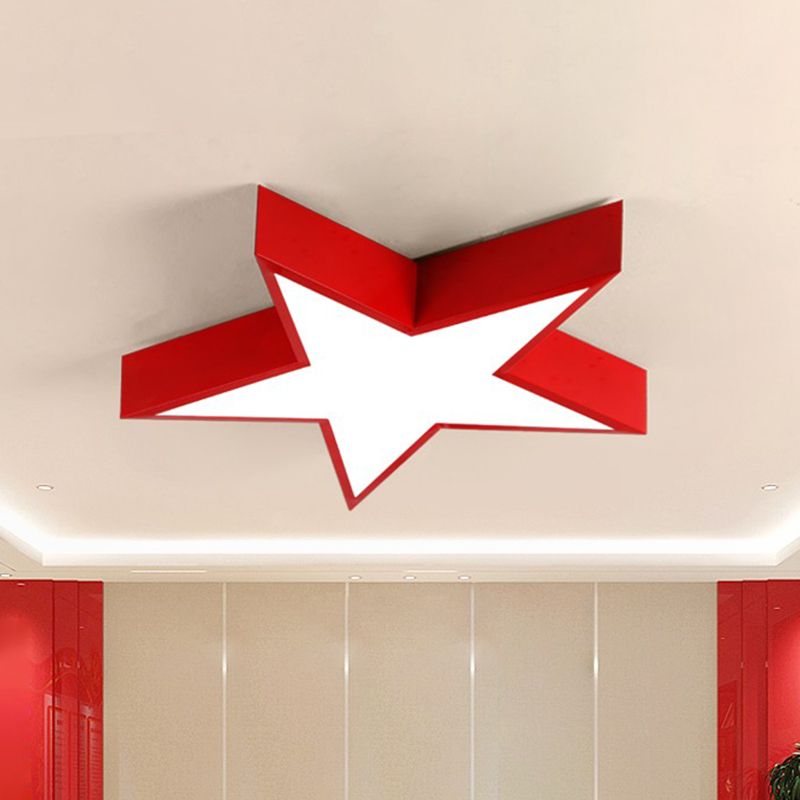 Plafonnier encastré Pentastar rouge, éclairage LED minimaliste en acrylique pour salle de réunion