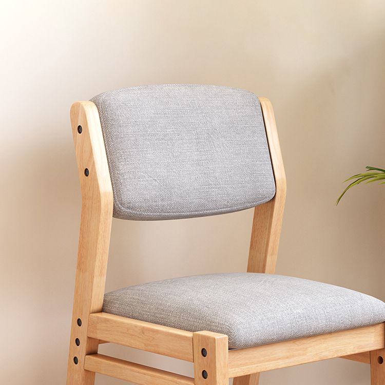 Scandinavian Rubberwood Kitchen Side Chair Liftable Open Back Dining Chair