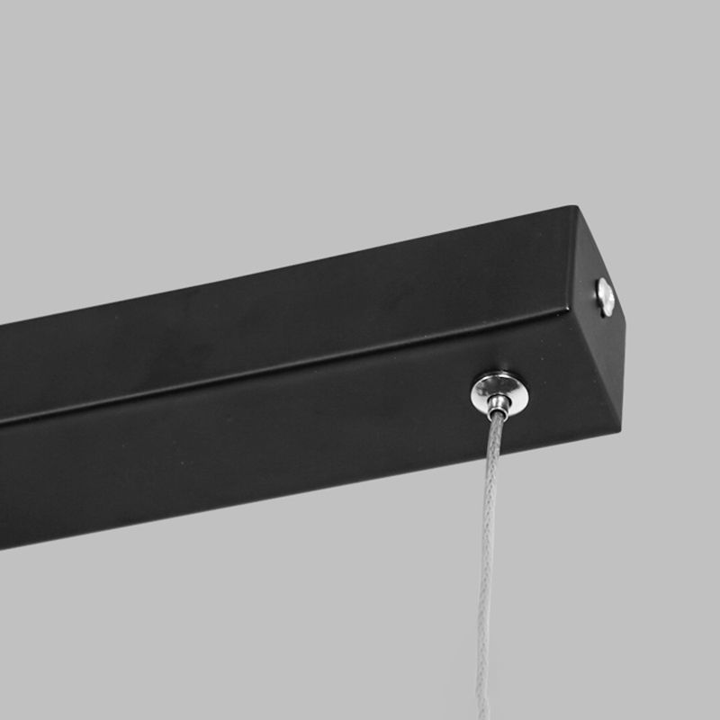 Idea de iluminación de isla lineal moderna Luces colgantes de aluminio con sombra acrílica