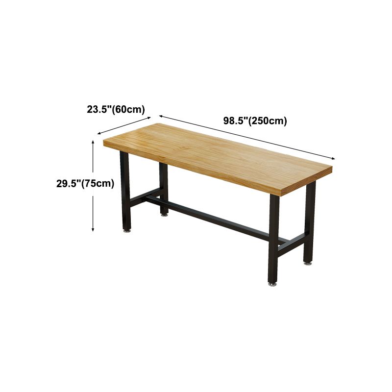 Cafe Modern Solid Wood Bistro Table Rectangle Footrest Trestle Pub Bar Table