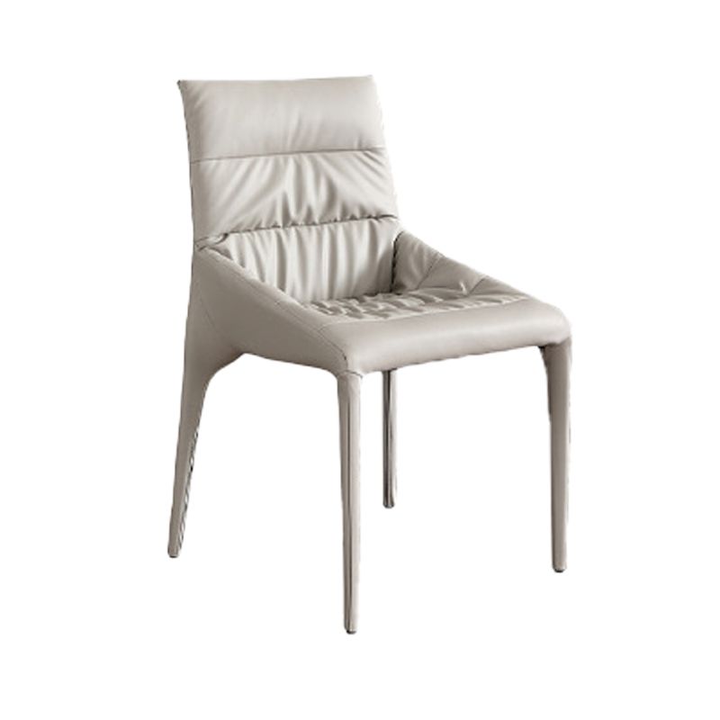 White Upholstered Dining Chair Contemporary Kitchen Dining Armless Chair