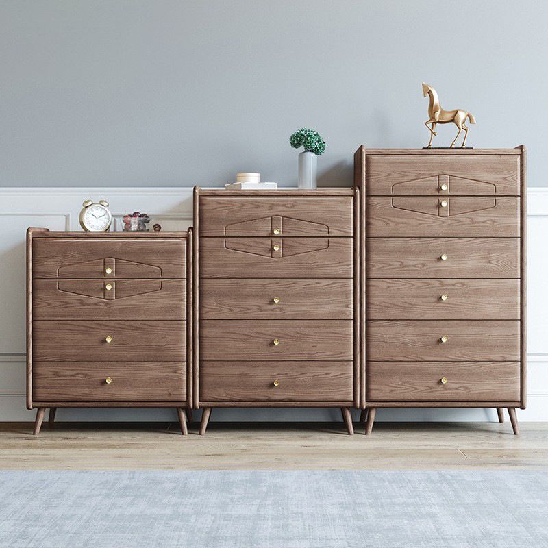 Mid Century Modern Brown Accent Chest 25.4" W Wood Chest with Drawers