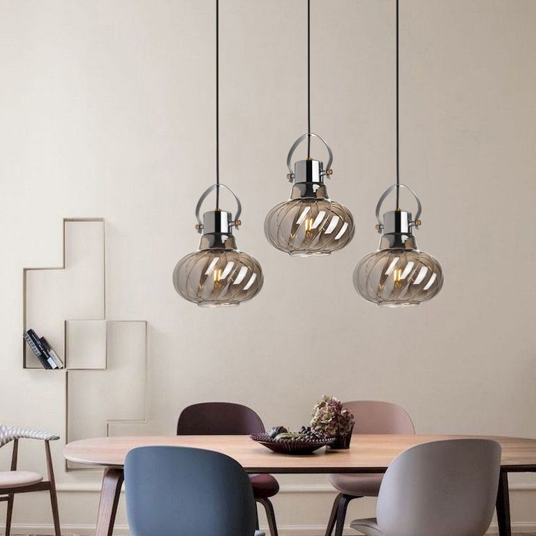 Glass Kettle Shaped Pendant Light Fixture Modern Ceiling Suspension Light for Dinner