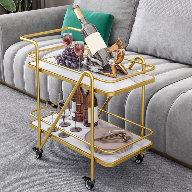 Contemporary Metal Prep Table 29.92"H Rolling Prep Table for Dining Room