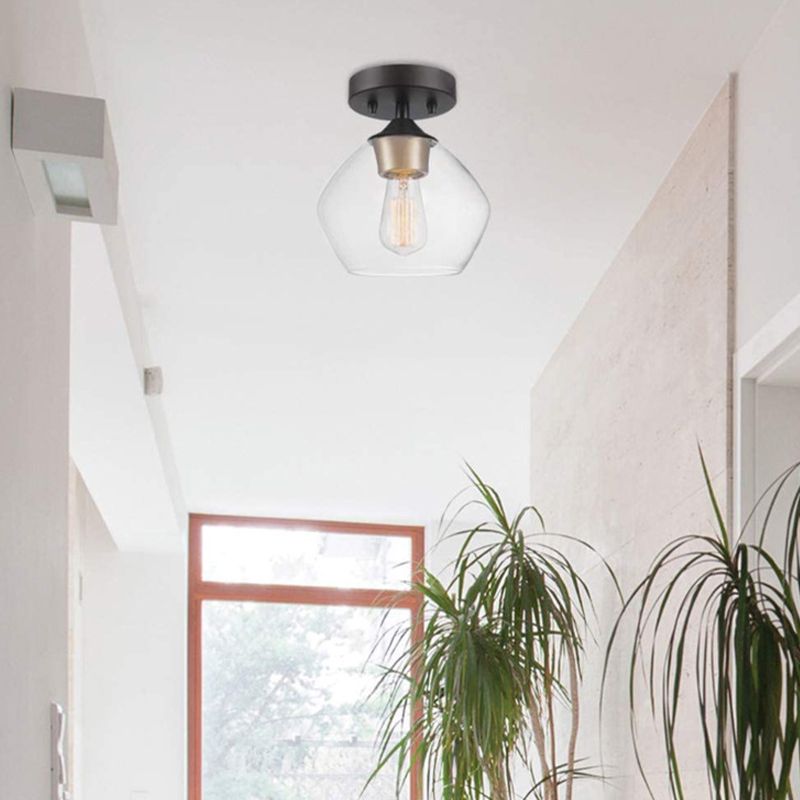 Modern Ceiling Light Minimalist Glass Flush Mount Light Fixture for Bedroom