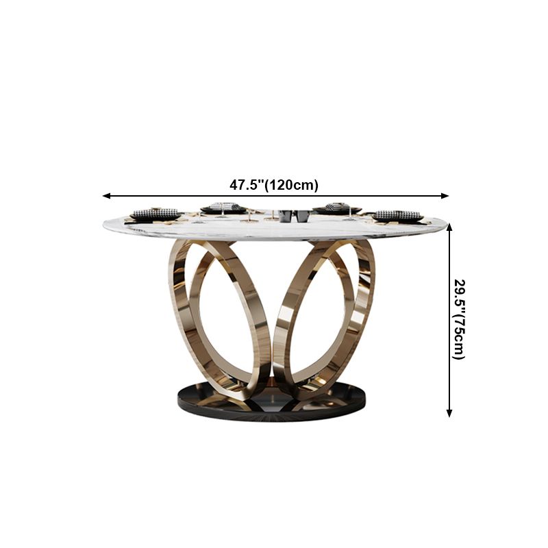 Ronde marmeren eettafel traditionele luxe eetkamercollectie met voetstukbasis