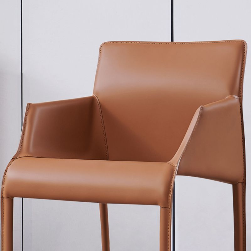 Faux Leather Arm Dining Chairs Orange and Dark grey Side Chair