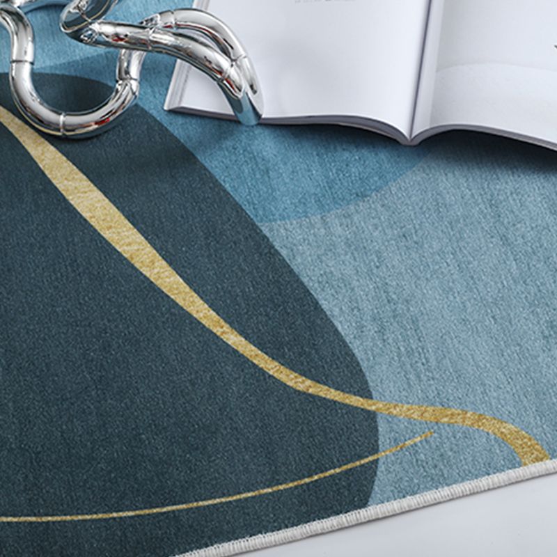 Black Modern Rug Blending Graphic Rug Non-Slip Backing Rug for Home Decoration