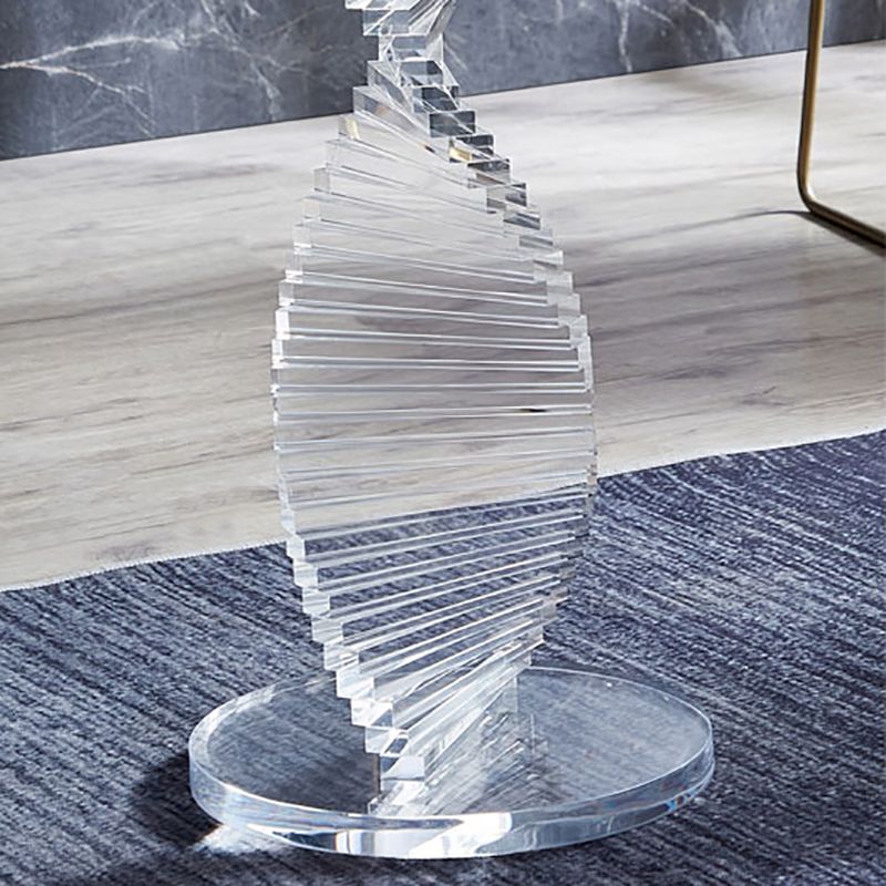 18" Wide Glam Side Table Acrylic Pedestal Clear Accent Side Table