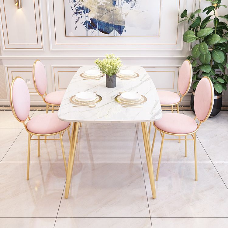 Glam Style Side Chair Upholstered King Louis Back Armless Dining Chair