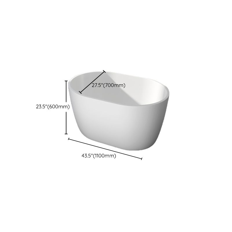 Modern Acrylic Ellipse White Bathtub Back to Wall with Drain Bath Tub