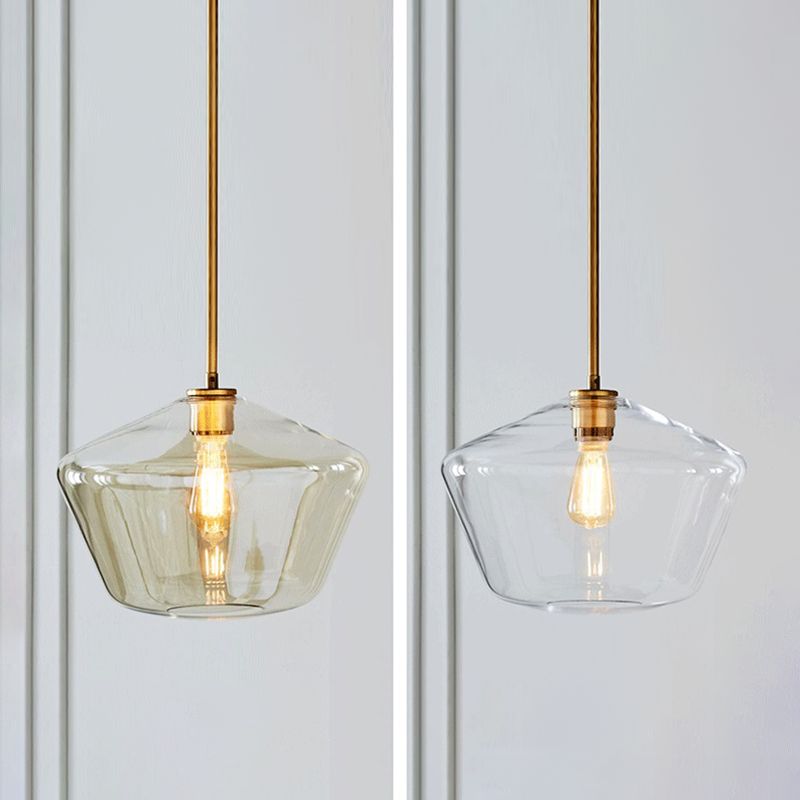 Lakte enkele hanglamp in moderne creatieve stijl glazen geometrische hanglamp