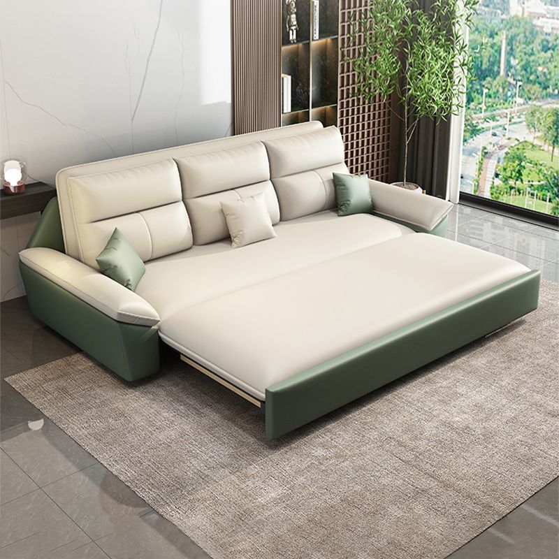 Convertible Sofa Bed Flared Arm Sofa with Pillows with Storage