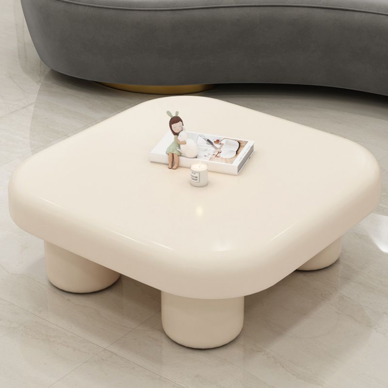 Wood Square Coffee Cocktail Table White 4 Legs Coffee or End Table