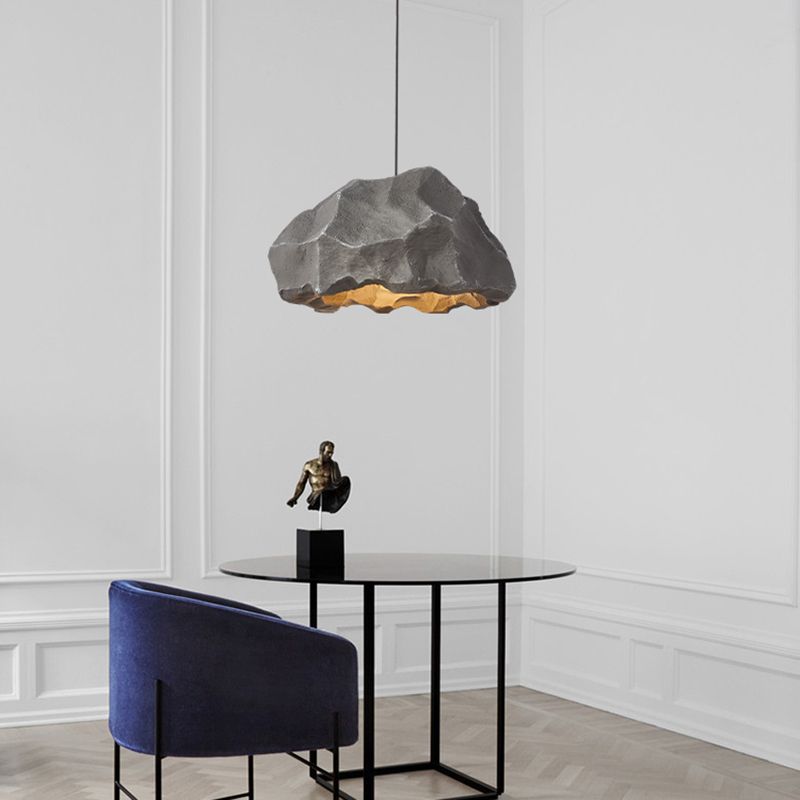 1-Light Rock Suspended Lighting Fixture Modern Pendant Light Kit for Dining Room