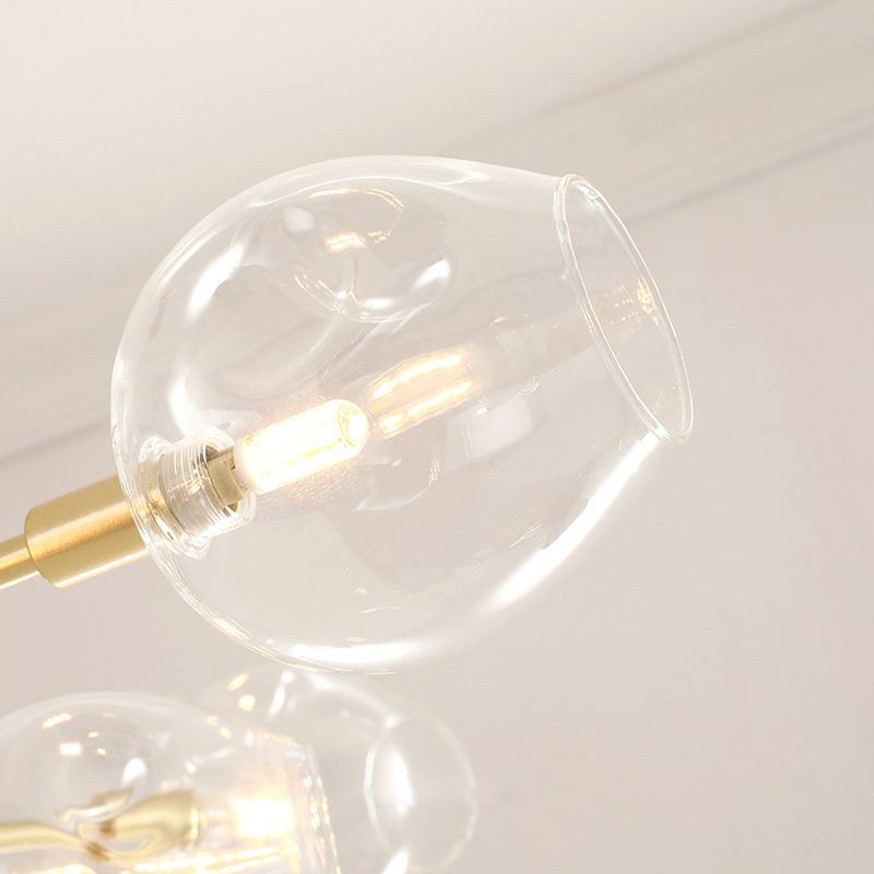 Goud moderne stijl kroonluchter licht sputnik ontwerpglas hanglampje voor slaapkamer