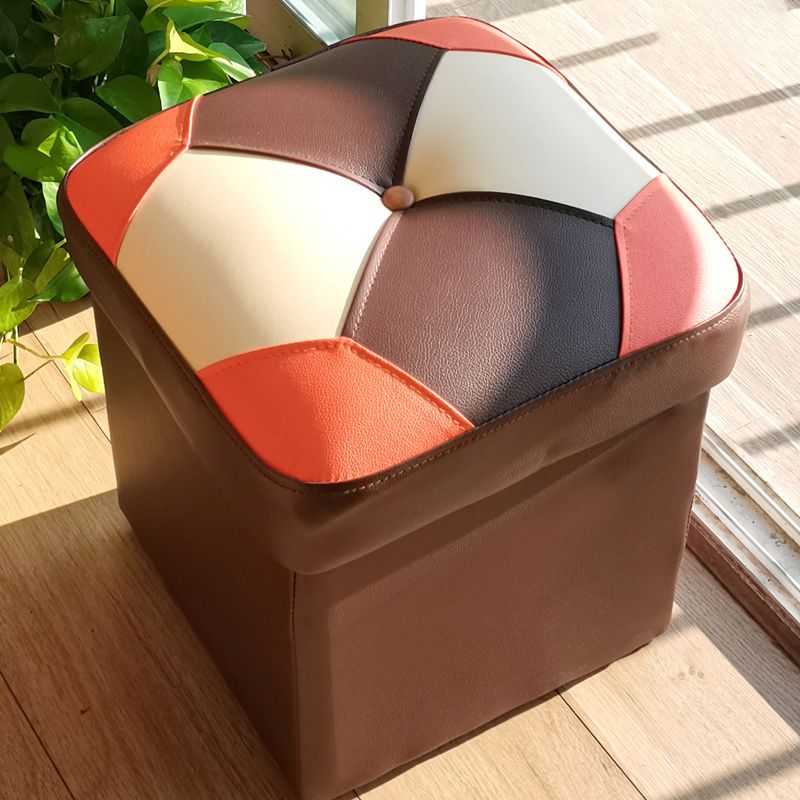 Black Water Resistant Pouf Color Piece Square Pouf for Home Decor