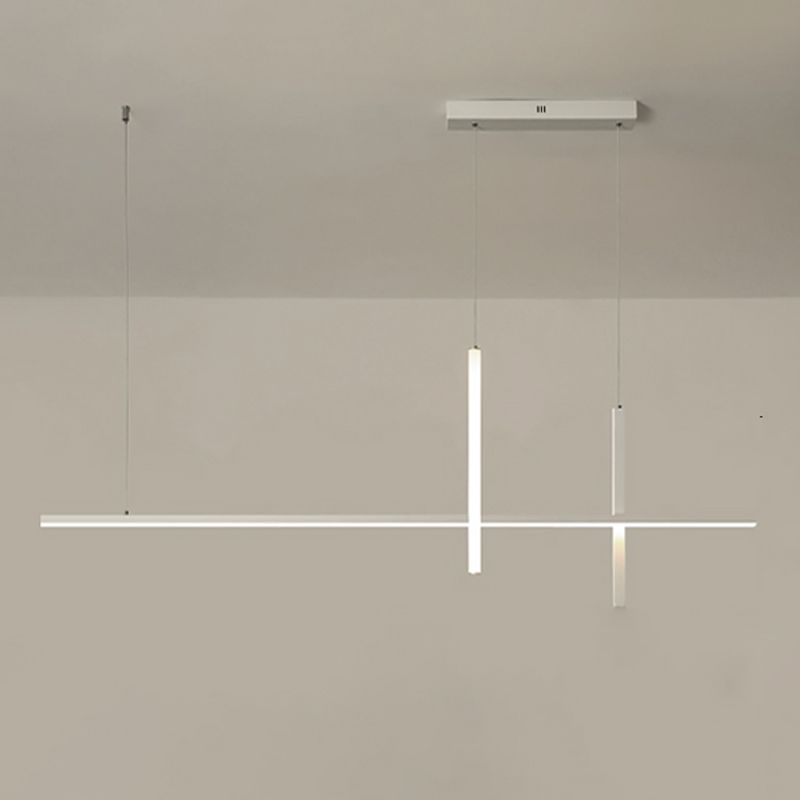 Modern lineair eiland plafondlicht metalen kroonluchter verlichtingsarmaturen met acrylschaduw
