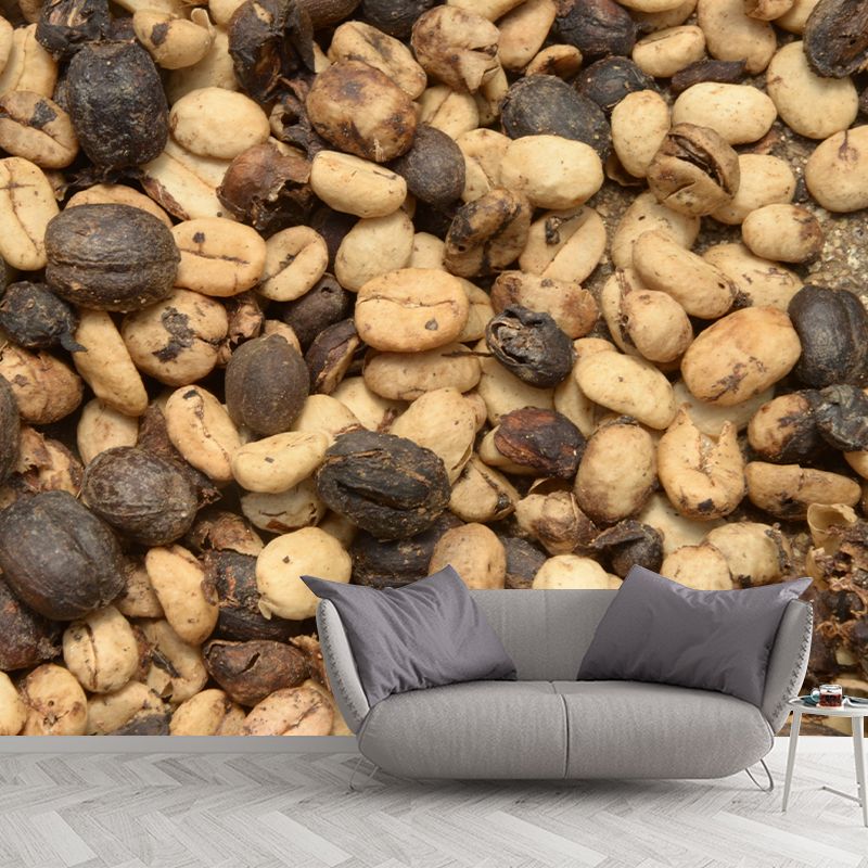 Modern Coffee Beans Mural Photography Horizontal Wall Covering for Coffee Shop