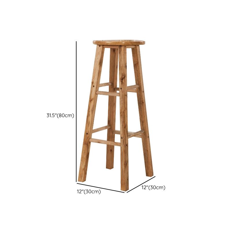 Backless Bar Stool Industrial Style Wooden Counter Height Stools