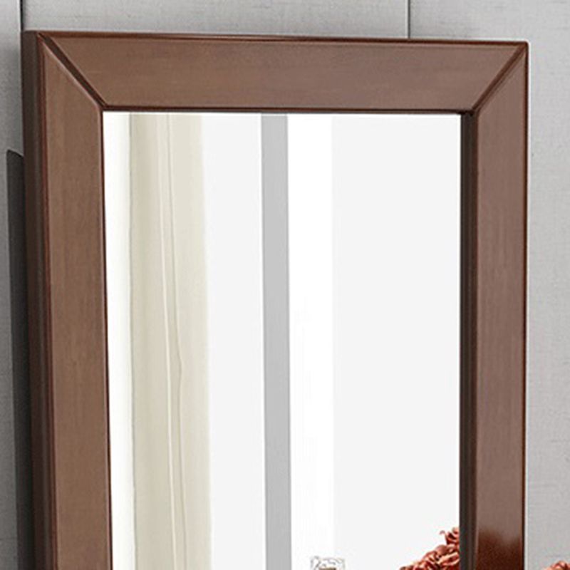 Mirrored Wood Makeup Dressing Table Stool Set with 4 Drawers