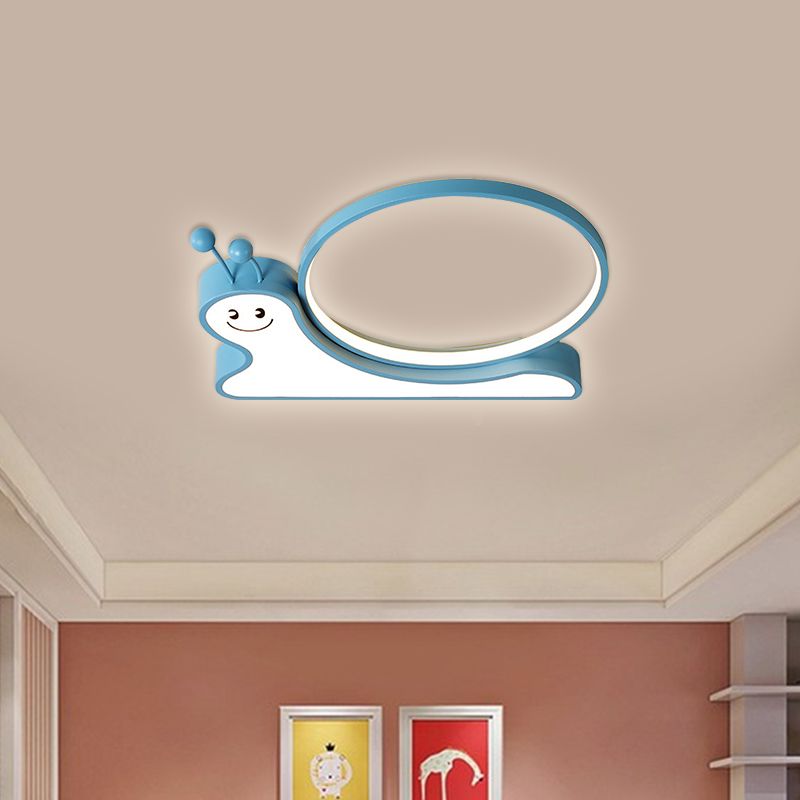 Design di lumache acrilico a filo con foglio lampada da cartone animato a soffitto a LED rosa/blu in luce calda/bianca