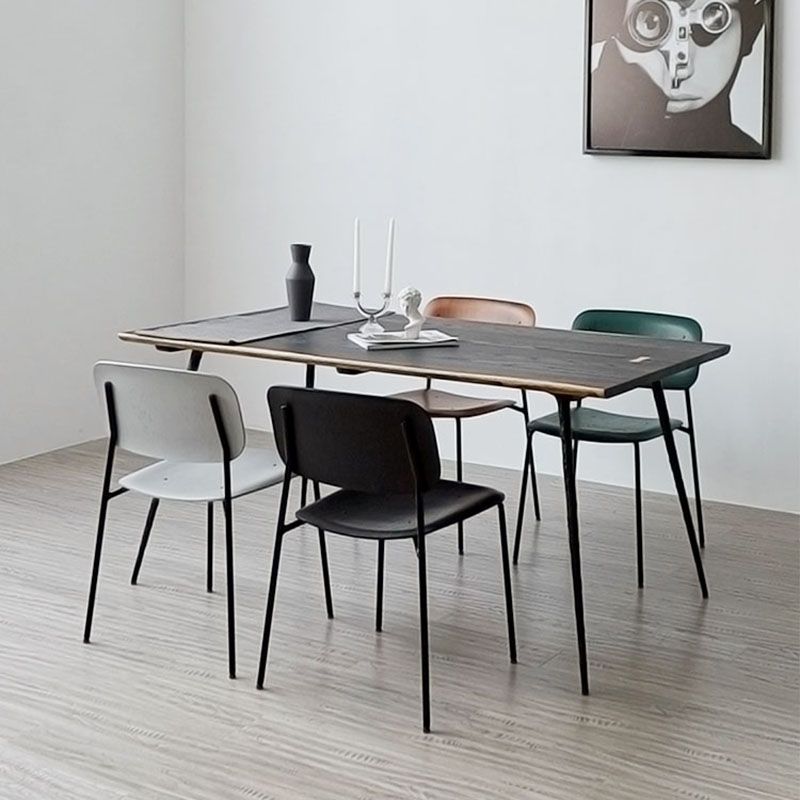 Chaise de salle à manger industrielle en métal, sans accoudoirs, à dossier ouvert, pour usage domestique