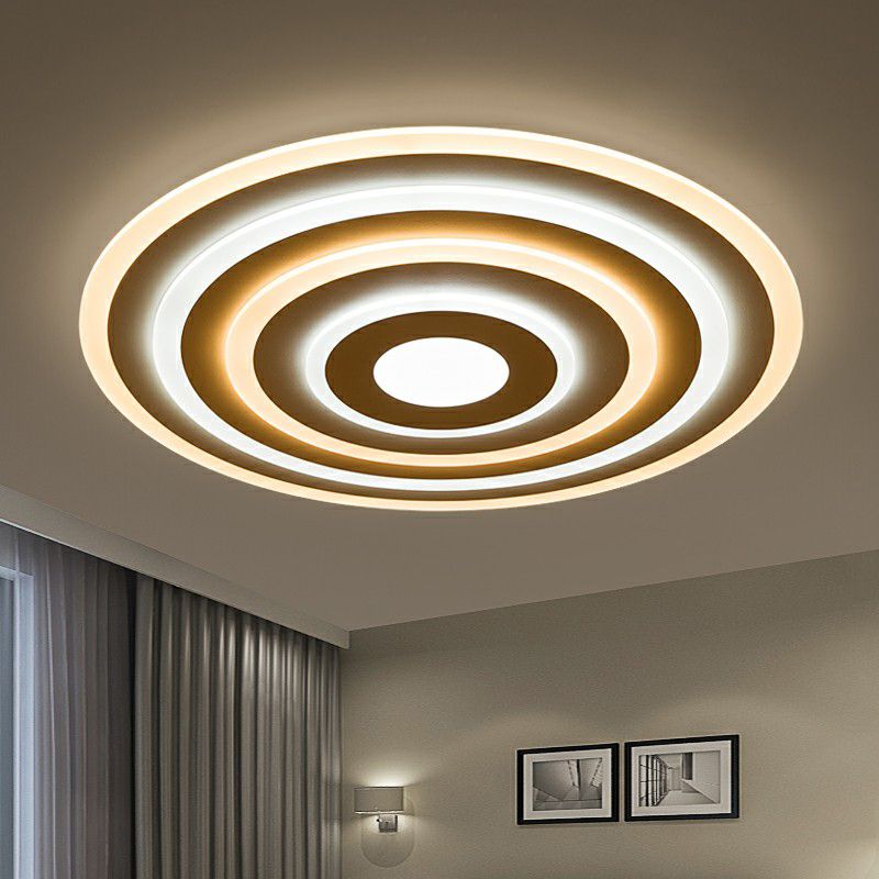 Weiße Konzentrische Runde Flushmount Einfache Stil Acryl LED Flush Ceiling Licht für Schlafzimmer