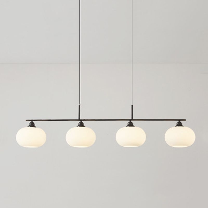 Metal/Glass Kitchen Island Lighting Modern Golden/Black Ceiling Light for Foyer