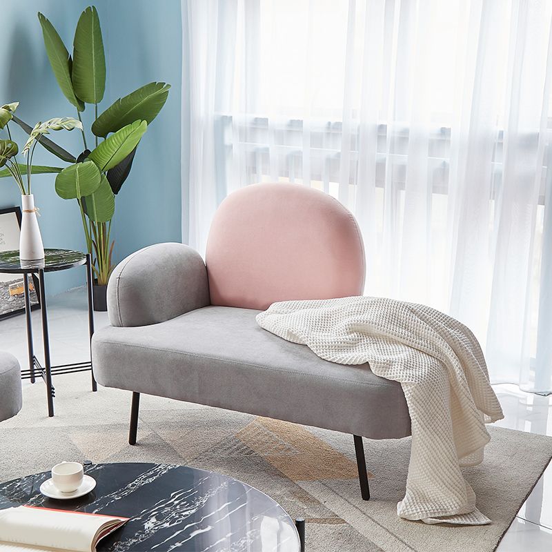 Contemporary Cotton Blend Single Arm Tight Back Light-grey Sofa Set