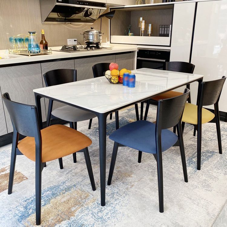 Sintered Stone White Esstisch Industrial 4 -Bein Tisch für Esszimmer