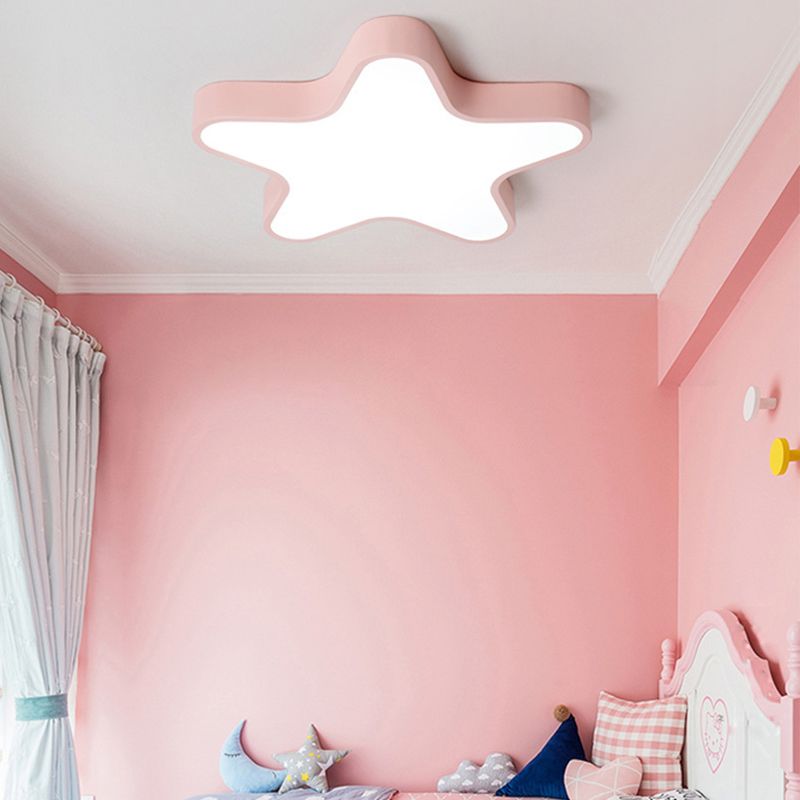 Star Macaron LED Ceiling Light in Modern Singularity Wrought Iron Flush Mount with Acrylic Shade