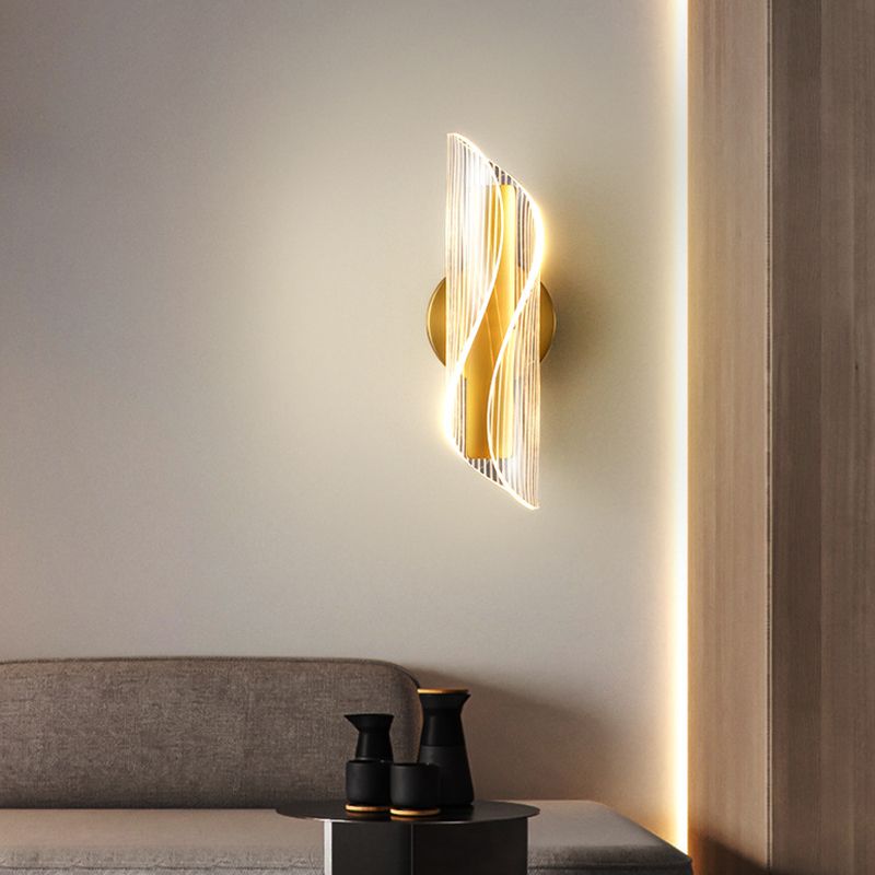 Geometric 1 Light Wall Lighting Fixture Modern Acrylic in Gold