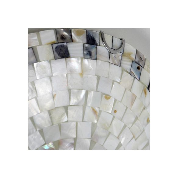 Beige bowl Ciling Light Vintage Mosaic Glass 1 bombilla 12 "/16" /19,5 " Luz de techo de montaje a ras anchas para comedor