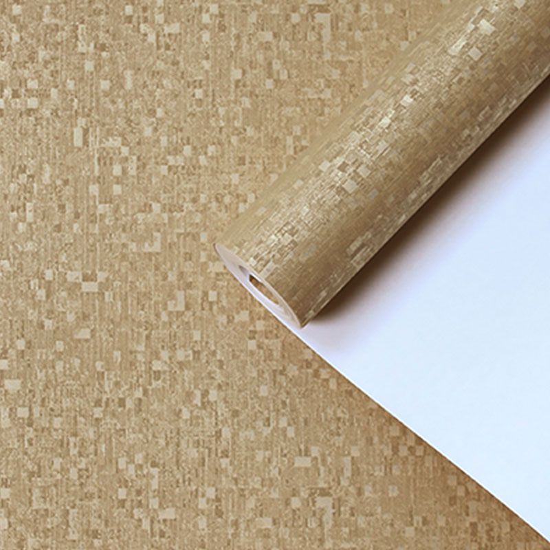 Grid Wallpaper Roll for Accent Wall in Dark Brown, Non-Pasted, 20.5-inch x 31-foot