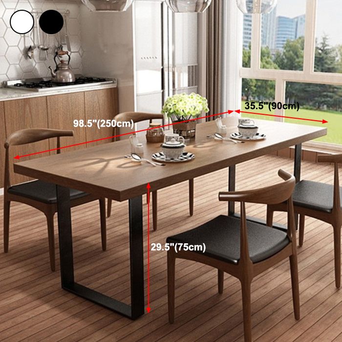 Mesa de comedor de madera contemporánea Mesa de comedor rectangular con base de trineo