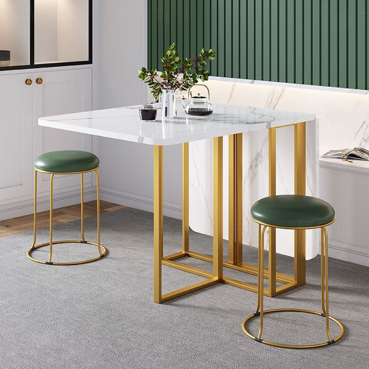 Mesa de comedor rectangular plegable de 59 '' en mesa moderna y moderna blanca con base de caballete