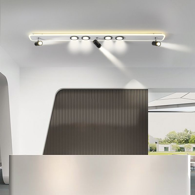 Plafonnier LED sur Rail en forme d'ellipse, montage encastré en fer, Style moderne et Simple, pour allée de salon