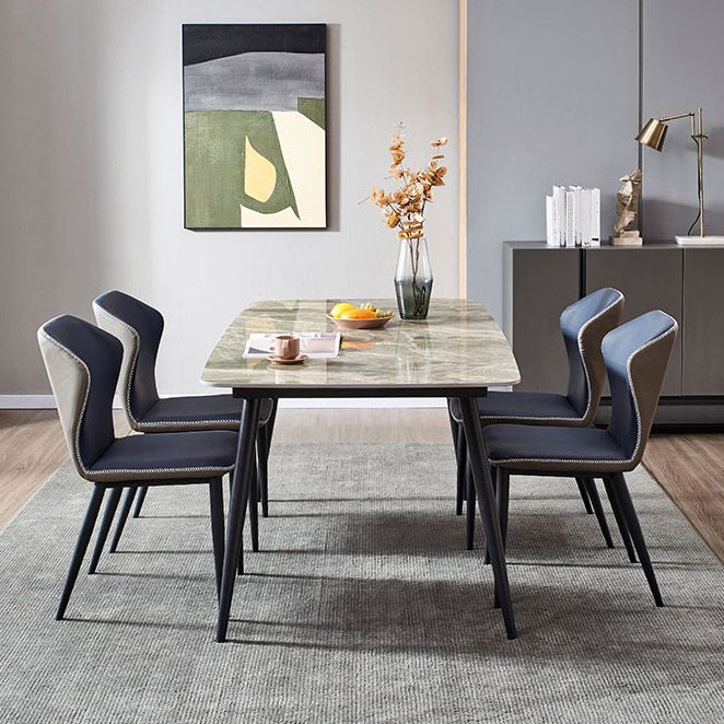 Rectangle Contemporary Dining Table 4 Legs Dining Room Table
