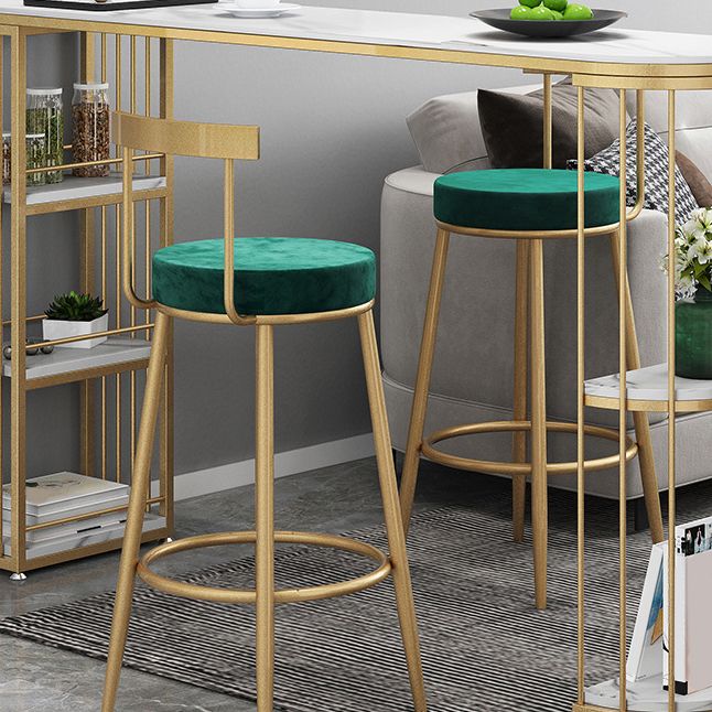 Low Back Metal Barstool Industrial Armless Bar Stool with Footrest