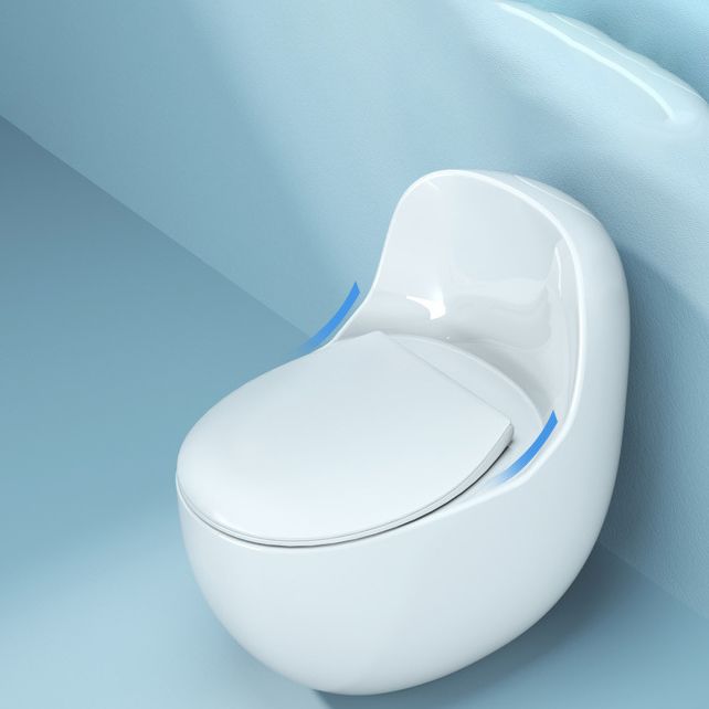 Modern White Siphon Jet Toilet Bowl Floor Mount Flush Toilet with Toilet Seat